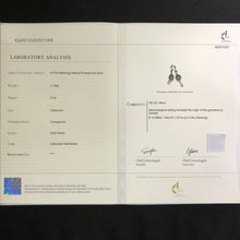 Load image into Gallery viewer, GRC Certified 16.255ctw Vivid Green Natural Emerald & Diamond Earrings