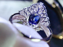 Load image into Gallery viewer, GRC Certified 3.12ct Natural Royal Blue Unheated Sapphire Ring in 18K Gold