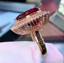 Load image into Gallery viewer, GUILD Certified 30.00ctw Natural Vivid Red Rubellite Tourmaline Ring & Pendant in One Style