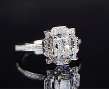 Load image into Gallery viewer, 0.91ctw E IF Cushion Diamond Ring
