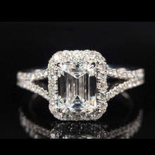 Load image into Gallery viewer, 1.35ctw E VS1 Emerald Diamond Ring