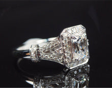 Load image into Gallery viewer, 0.70ct F VS1 Emerald Diamond Ring