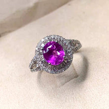 Load image into Gallery viewer, CGL Certified 2.76ctw Sri Lanka Natura Unheated Padparadscha Sapphire & Diamond Ring