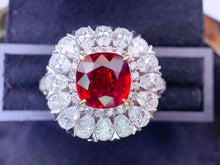 Load image into Gallery viewer, GRS Certified 4.706ctw Mozambique Natural Unheated Ruby Ring & Pendant in One Style