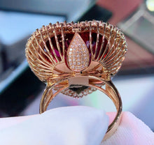 Load image into Gallery viewer, GUILD Certified 30.00ctw Natural Vivid Red Rubellite Tourmaline Ring & Pendant in One Style