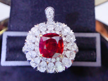 Load image into Gallery viewer, GRS Certified 4.706ctw Mozambique Natural Unheated Ruby Ring & Pendant in One Style