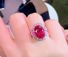 Load image into Gallery viewer, GUILD Certified 12.10ctw Natural Vivid Red Rubellite Tourmaline Ring & Pendant in One Style