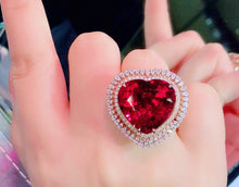 Load image into Gallery viewer, GUILD Certified 30.00ctw Natural Vivid Red Rubellite Tourmaline Ring & Pendant in One Style