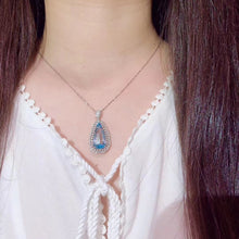 Load image into Gallery viewer, 9.17 ct Certified Santa Maria Aquamarine & Diamond Pendant in 18K White Gold
