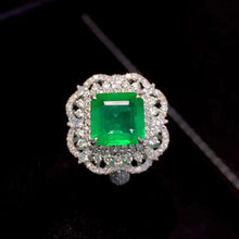 Load image into Gallery viewer, 3.00ct Certified Emerald & Diamond Ring in 18K White Gold