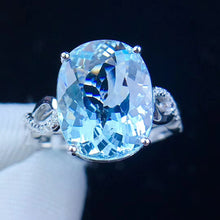 Load image into Gallery viewer, 5.00ct Certified Aquamarine & Diamond Ring in 18K White Gold