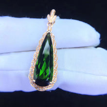 Load image into Gallery viewer, 6.85ct Certified Tourmaline & Diamond Pendant 18K Gold