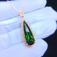 Load image into Gallery viewer, 6.85ct Certified Tourmaline & Diamond Pendant 18K Gold