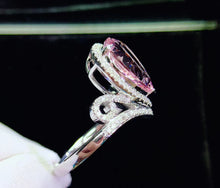 Load image into Gallery viewer, 4.96ct Certified Morganite & Diamond Ring 18K White Gold