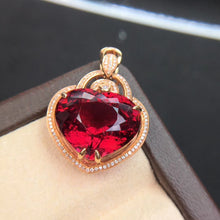 Load image into Gallery viewer, 11.38ctw Certified Natural Rubellite Tourmaline & Diamond Pendant 18K White Gold
