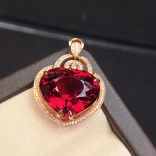 Load image into Gallery viewer, 11.38ctw Certified Natural Rubellite Tourmaline & Diamond Pendant 18K White Gold