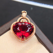 Load image into Gallery viewer, 11.38ctw Certified Natural Rubellite Tourmaline & Diamond Pendant 18K White Gold