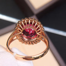 Load image into Gallery viewer, 8.390ct Certified Natural Red Tourmaline & Diamond Ring 18K White Gold