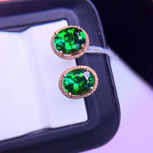 Load image into Gallery viewer, 5.28ctw Certified Natural Tourmaline & Diamond Earrings 18K White Gold