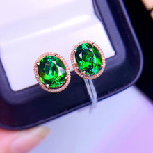 Load image into Gallery viewer, 5.28ctw Certified Natural Tourmaline & Diamond Earrings 18K White Gold