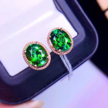 Load image into Gallery viewer, 5.28ctw Certified Natural Tourmaline & Diamond Earrings 18K White Gold