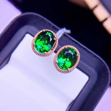 Load image into Gallery viewer, 5.28ctw Certified Natural Tourmaline & Diamond Earrings 18K White Gold