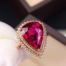 Load image into Gallery viewer, 7.79ctw Certified Natural Red Tourmaline & Diamond Ring 18K White Gold