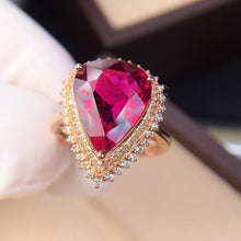 Load image into Gallery viewer, 7.79ctw Certified Natural Red Tourmaline & Diamond Ring 18K White Gold