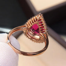 Load image into Gallery viewer, 7.79ctw Certified Natural Red Tourmaline & Diamond Ring 18K White Gold