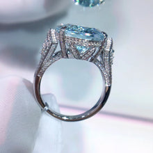 Load image into Gallery viewer, 10.58ctw Certified Natural Aquamarine & Diamond Ring 18K White Gold