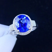 Load image into Gallery viewer, 5.68ctw Certified Natural Tanzanite & Diamond Ring 18K White Gold