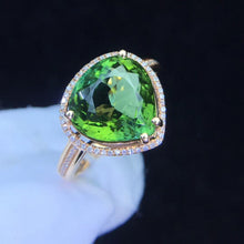 Load image into Gallery viewer, 8.60ctw Certified Natural Tourmaline & Diamond Ring 18K White Gold