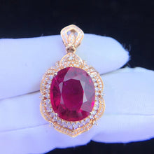 Load image into Gallery viewer, 9.39ct Certified Natural Rubellite Tourmaline & Diamond Pendant 18K White Gold