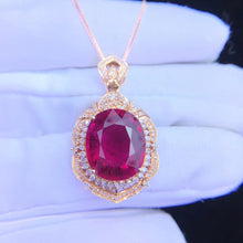 Load image into Gallery viewer, 9.39ct Certified Natural Rubellite Tourmaline & Diamond Pendant 18K White Gold