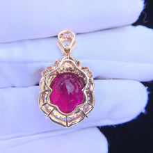Load image into Gallery viewer, 9.39ct Certified Natural Rubellite Tourmaline & Diamond Pendant 18K White Gold