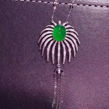 Load image into Gallery viewer, 7.39ctw Certified Natural Emerald & Diamond Necklace in 18K White Gold