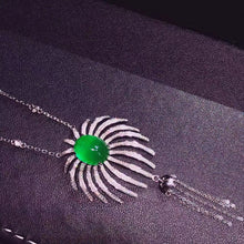 Load image into Gallery viewer, 7.39ctw Certified Natural Emerald & Diamond Necklace in 18K White Gold