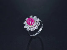 Load image into Gallery viewer, 4.14ctw Certified Natural Ruby & Diamond Ring 18K White Gold