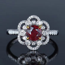 Load image into Gallery viewer, 1.50ctw Certified Ruby & Diamond Ring 18K White Gold