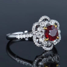Load image into Gallery viewer, 1.50ctw Certified Ruby & Diamond Ring 18K White Gold