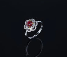Load image into Gallery viewer, 1.50ctw Certified Ruby & Diamond Ring 18K White Gold
