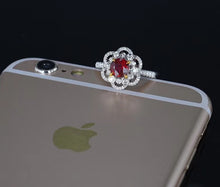 Load image into Gallery viewer, 1.50ctw Certified Ruby & Diamond Ring 18K White Gold