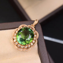 Load image into Gallery viewer, 9.86ct Certified Tourmaline Pendant 18K White Gold