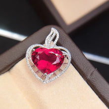 Load image into Gallery viewer, 5.640ct Certified Natural Rubellite Tourmaline & Diamond Pendant 18K White Gold