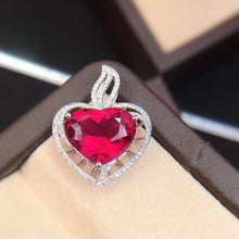 Load image into Gallery viewer, 5.640ct Certified Natural Rubellite Tourmaline & Diamond Pendant 18K White Gold