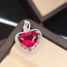 Load image into Gallery viewer, 5.640ct Certified Natural Rubellite Tourmaline & Diamond Pendant 18K White Gold