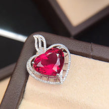 Load image into Gallery viewer, 5.640ct Certified Natural Rubellite Tourmaline & Diamond Pendant 18K White Gold