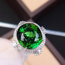 Load image into Gallery viewer, 15.20ct Certified Natural Tourmaline & Diamond Ring 18K White Gold