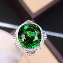 Load image into Gallery viewer, 15.20ct Certified Natural Tourmaline & Diamond Ring 18K White Gold