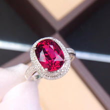 Load image into Gallery viewer, 4.54ctw Certified Natural Tourmaline & Diamond Ring 18K White Gold